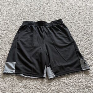 Champion Black Athletic Mesh Shorts with Gray Panels